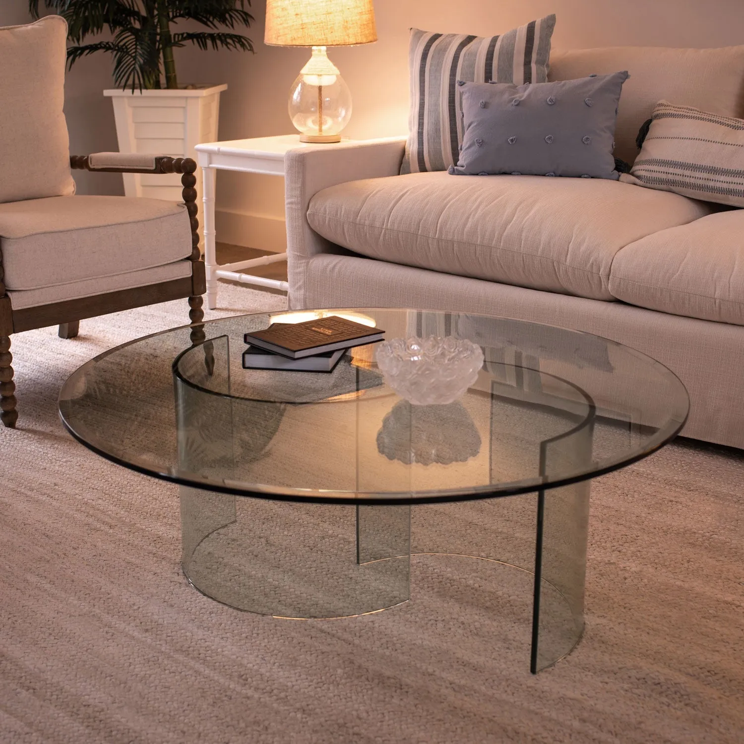 38" Round Clear Glass Table Tops