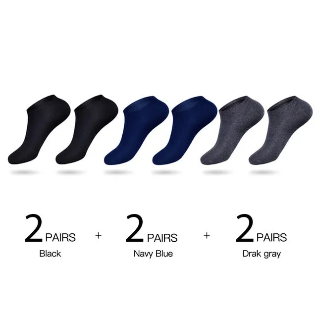 6Pairs Men Cotton Thin Breathable Socks