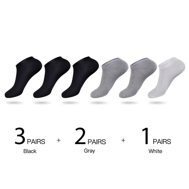 6Pairs Men Cotton Thin Breathable Socks