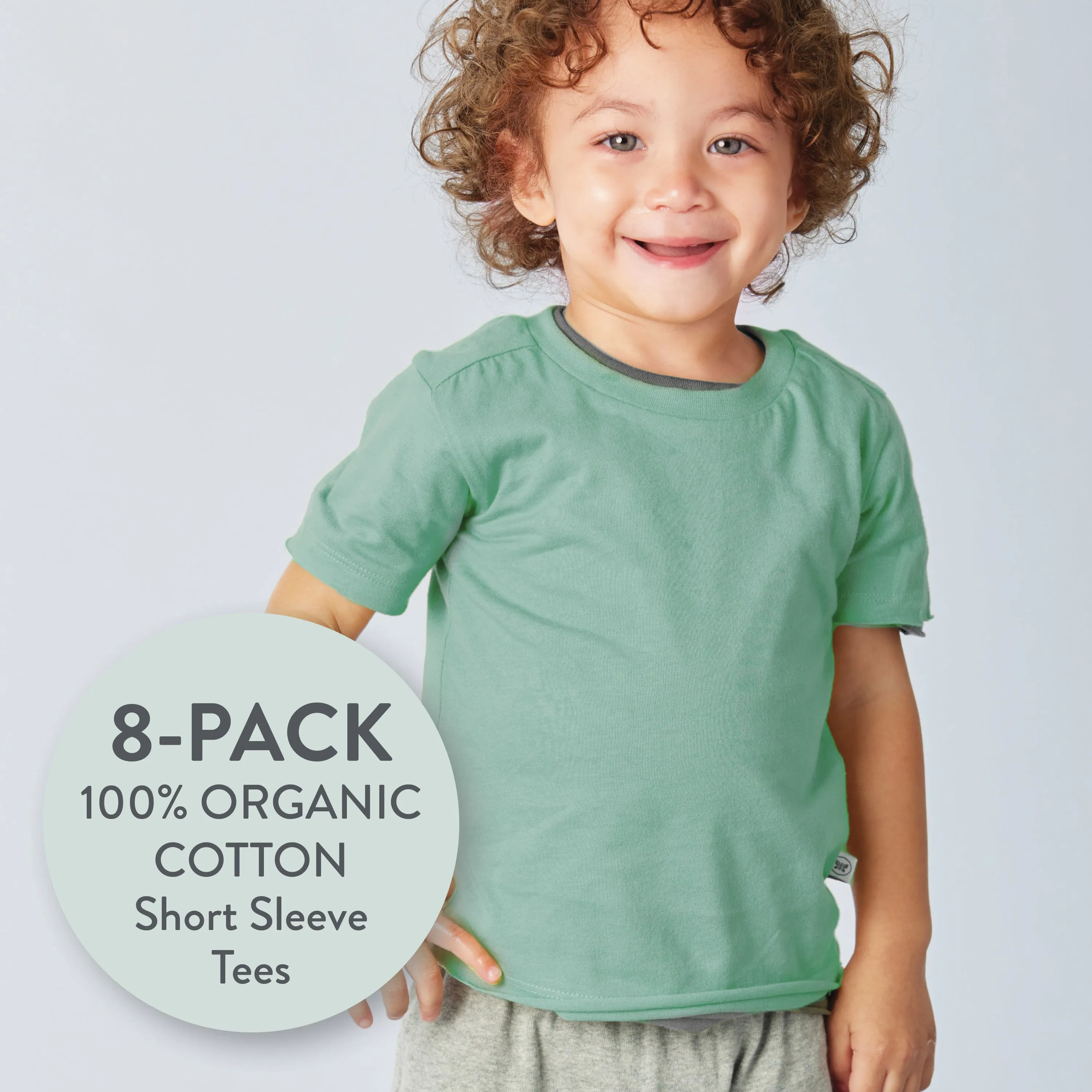 8-Pack Organic Cotton Short Sleeve T-Shirts