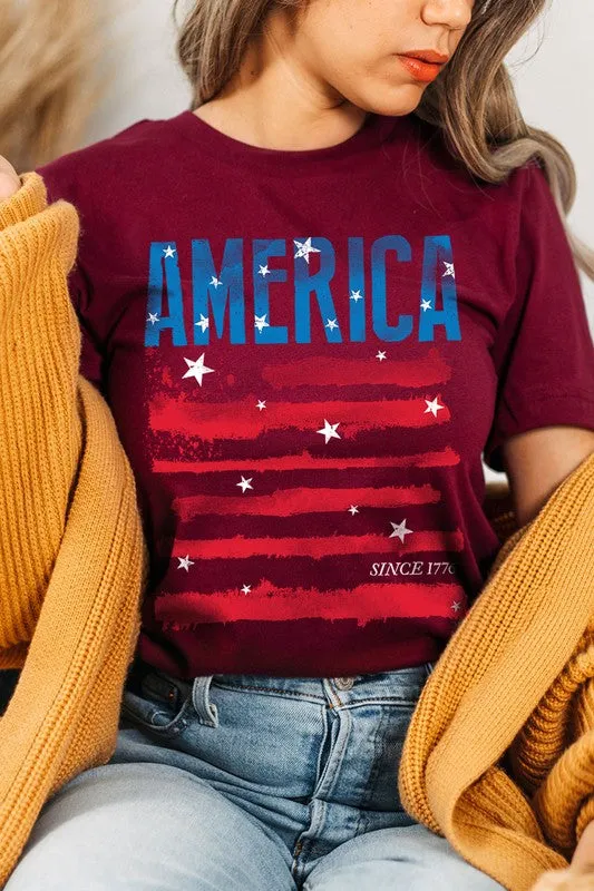 America Since 1776 Graphic T Shirts  choice of colors