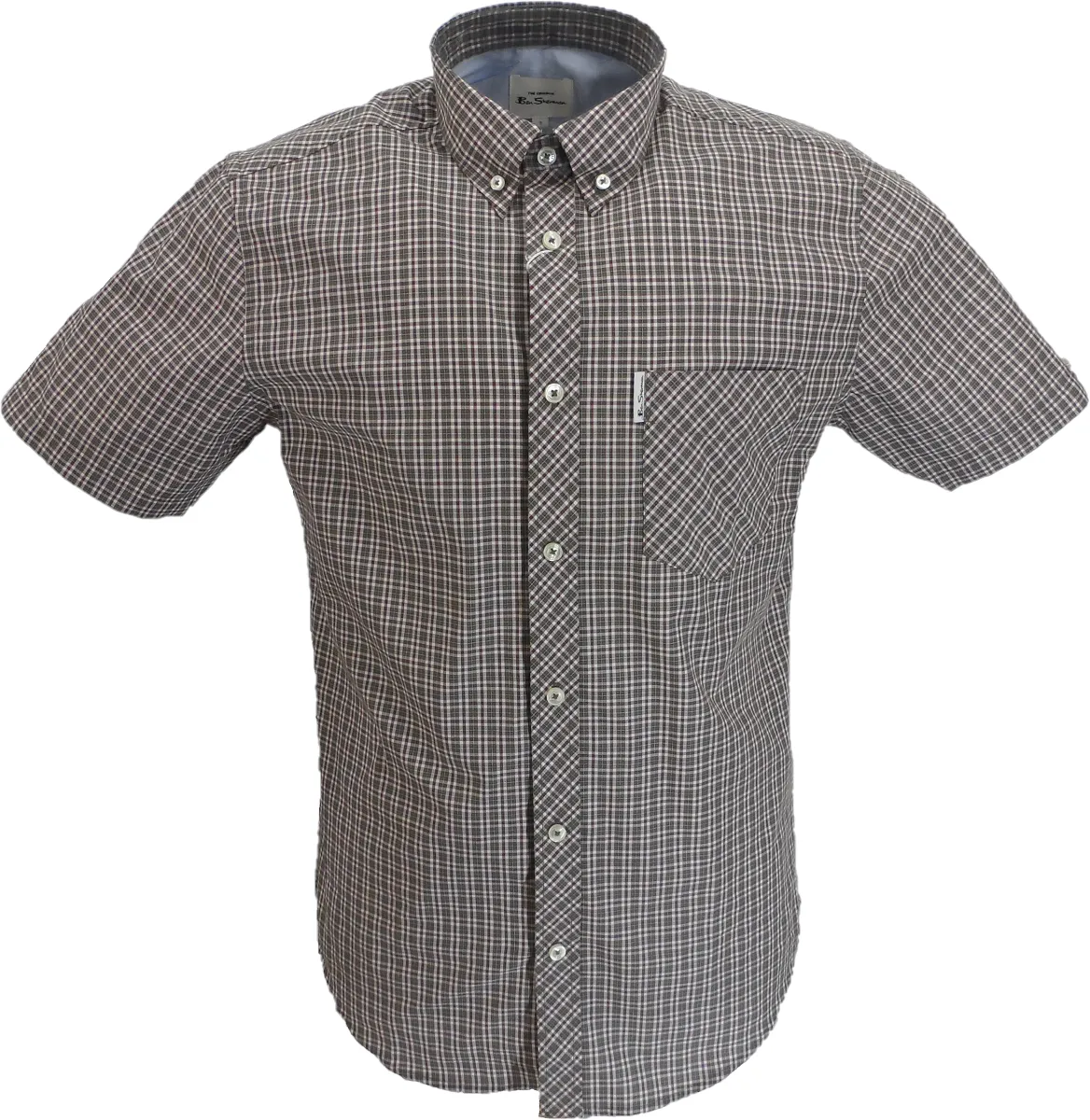 Ben Sherman Mens Hemp Check Short Sleeved Shirts …