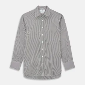 Black Candy Stripe Cotton Regular Fit Mayfair Shirt