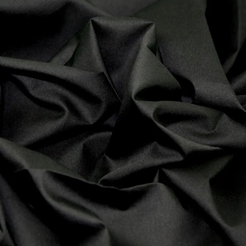 Black Plain Rose & Hubble Cotton Poplin Fabric