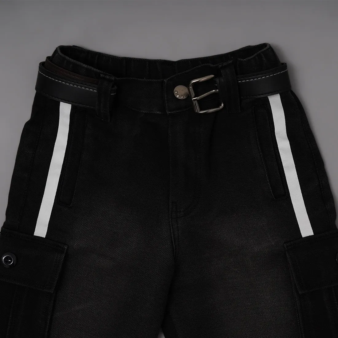 Black Shorts For Boys with White Side Lines