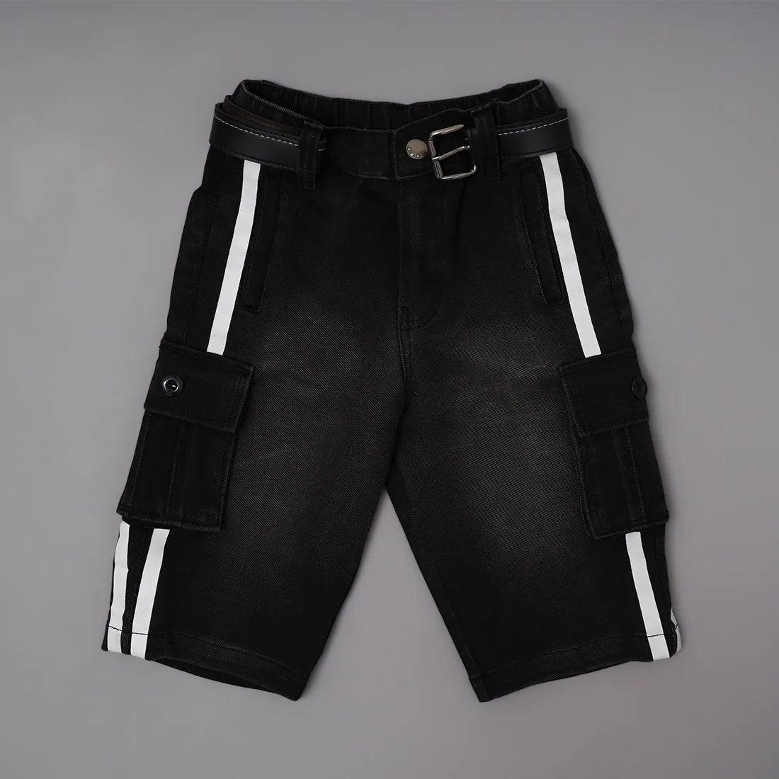 Black Shorts For Boys with White Side Lines