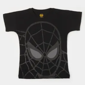 Boys Cotton T-Shirt Super Hero - BLACK