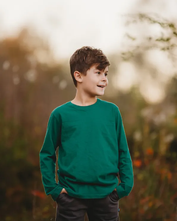 Boys Soft Cotton Jersey Long Sleeve Tee | Midnight