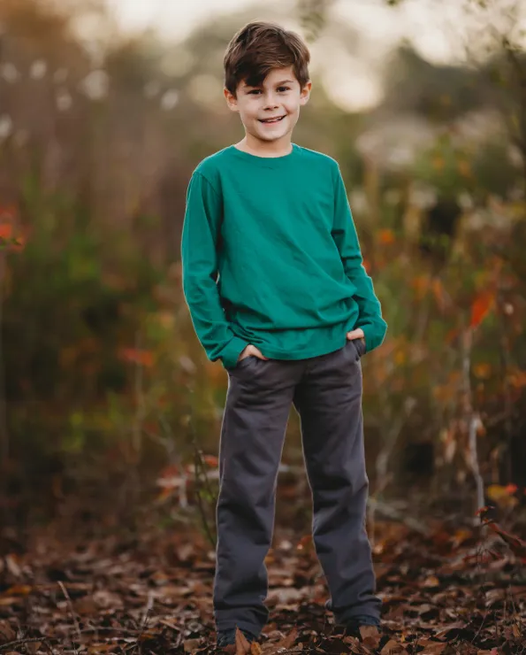 Boys Soft Cotton Jersey Long Sleeve Tee | Midnight