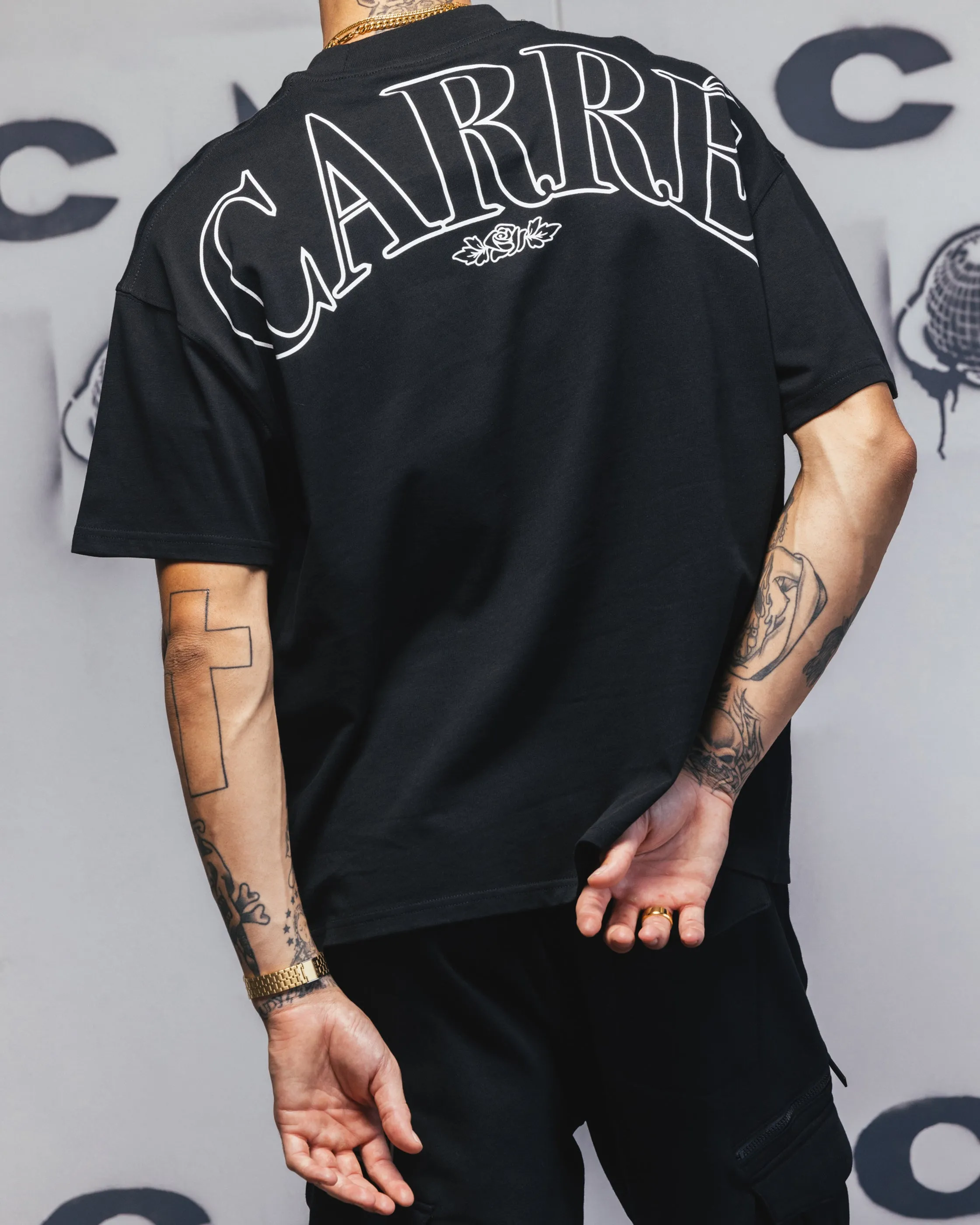 Carre Bloom T-Shirt Black