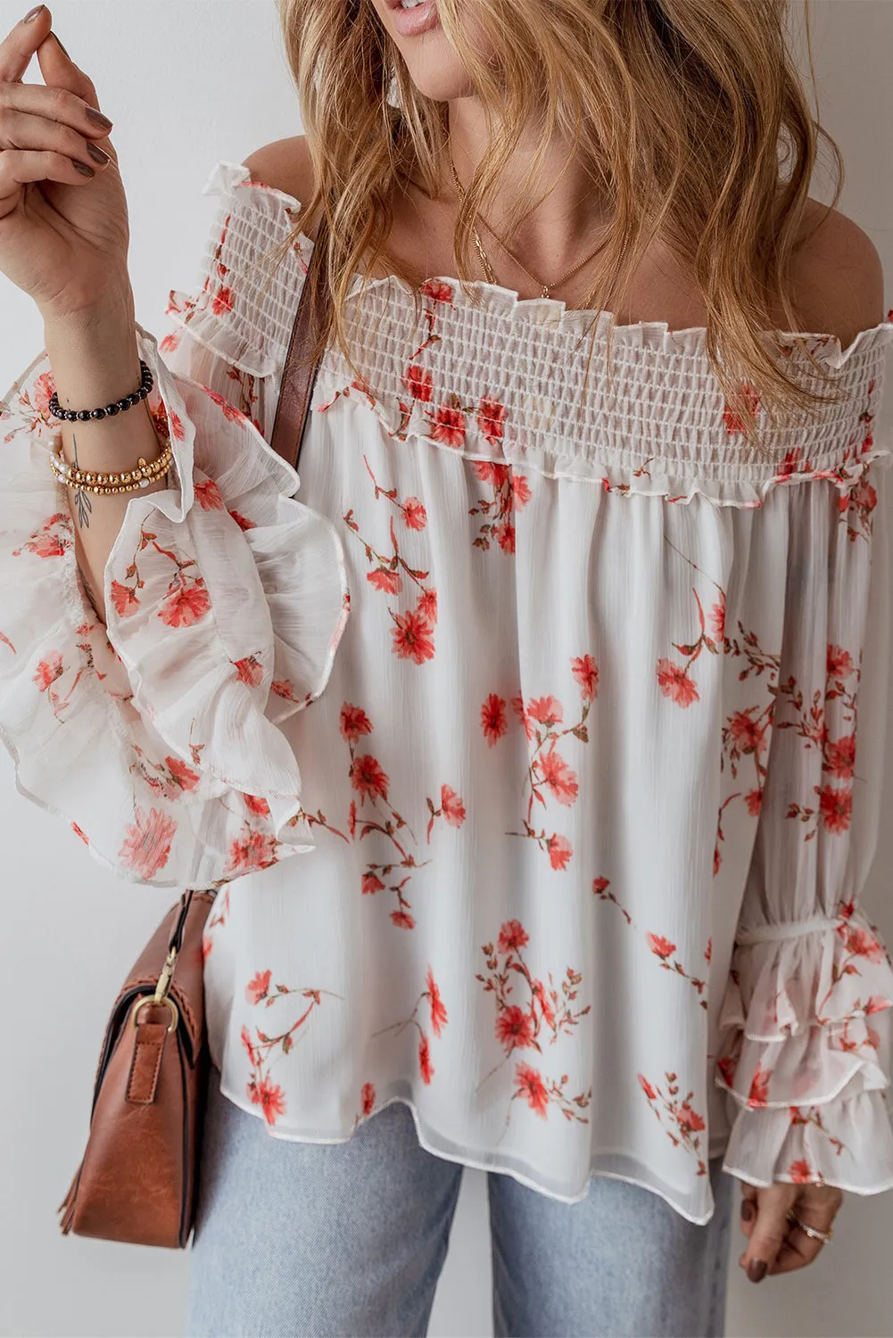 Catalina Off Shoulder Ruffled Sleeve Blouse