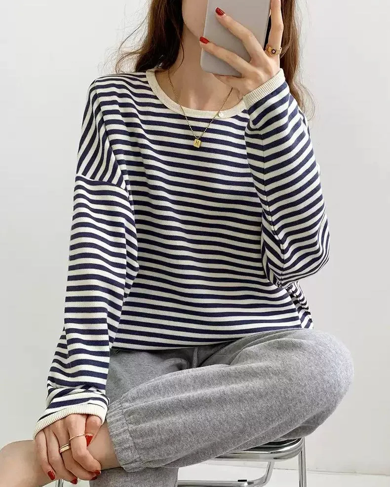 Charlotte Sweater Blouse in Stripes