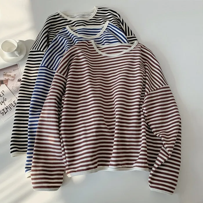 Charlotte Sweater Blouse in Stripes