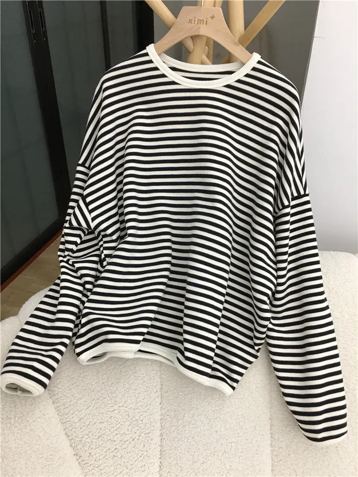 Charlotte Sweater Blouse in Stripes