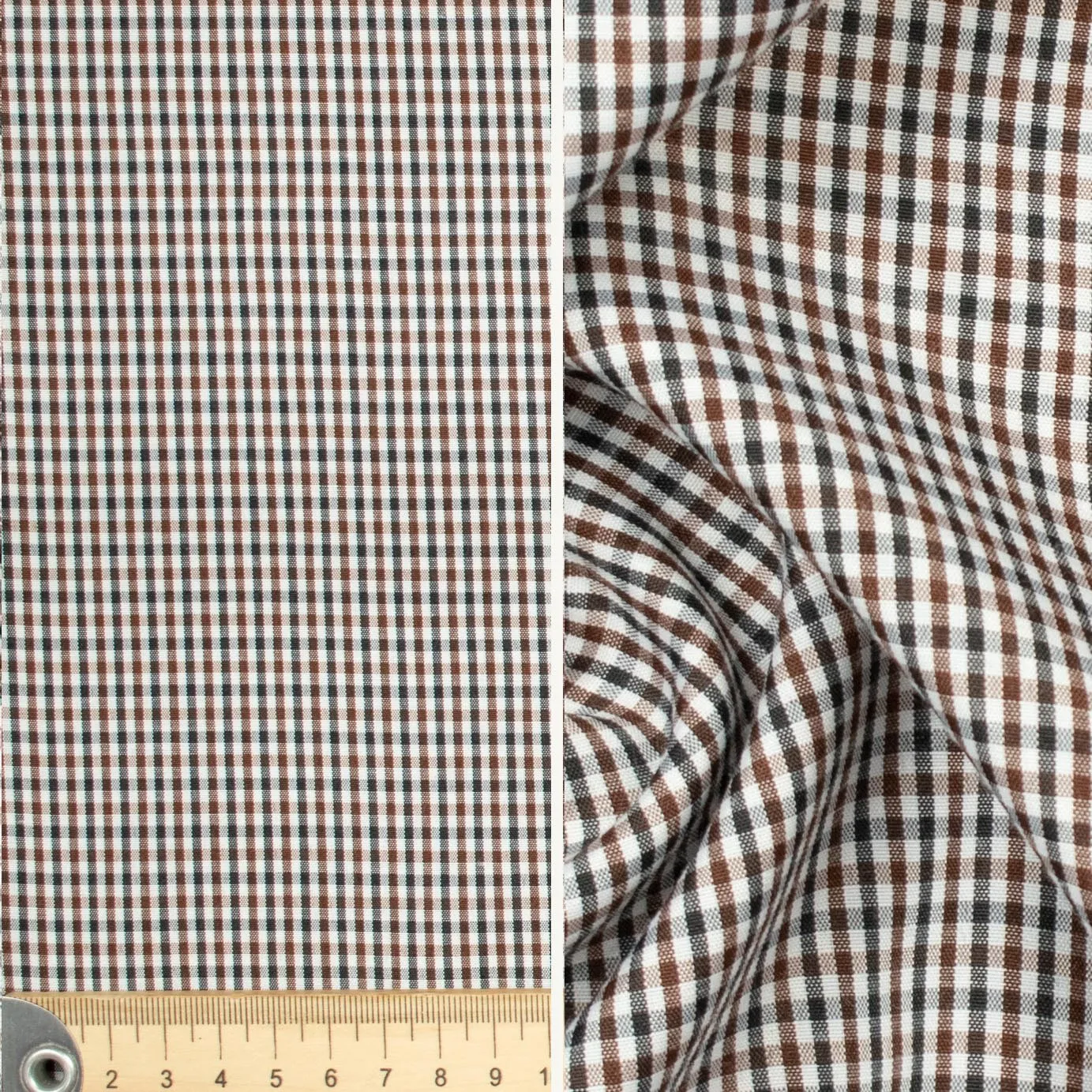 Check Shirting Design-12 Brown & Navy