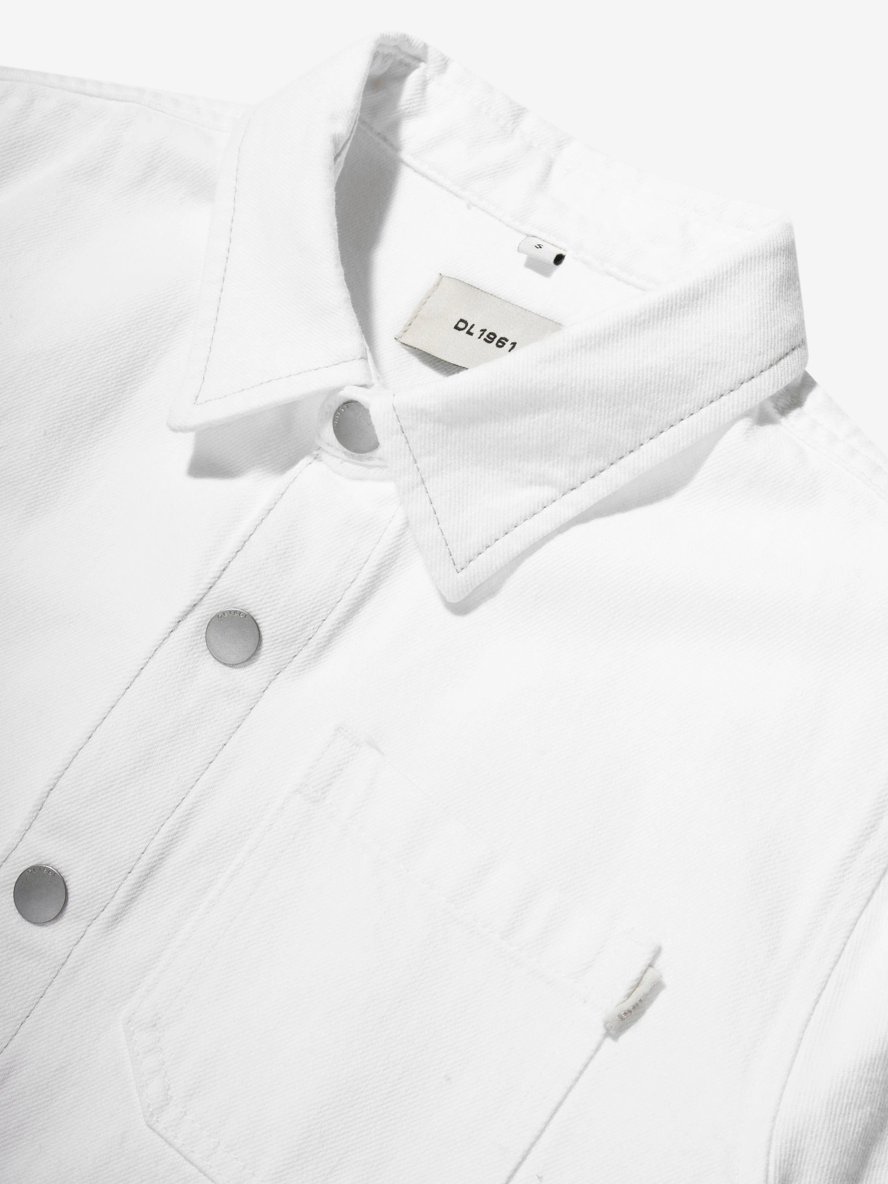 DL1961 Boys Short Sleeve Ash Shirt in White