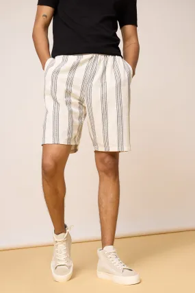 Ebony Striped Ivory Men's Bermuda Shorts