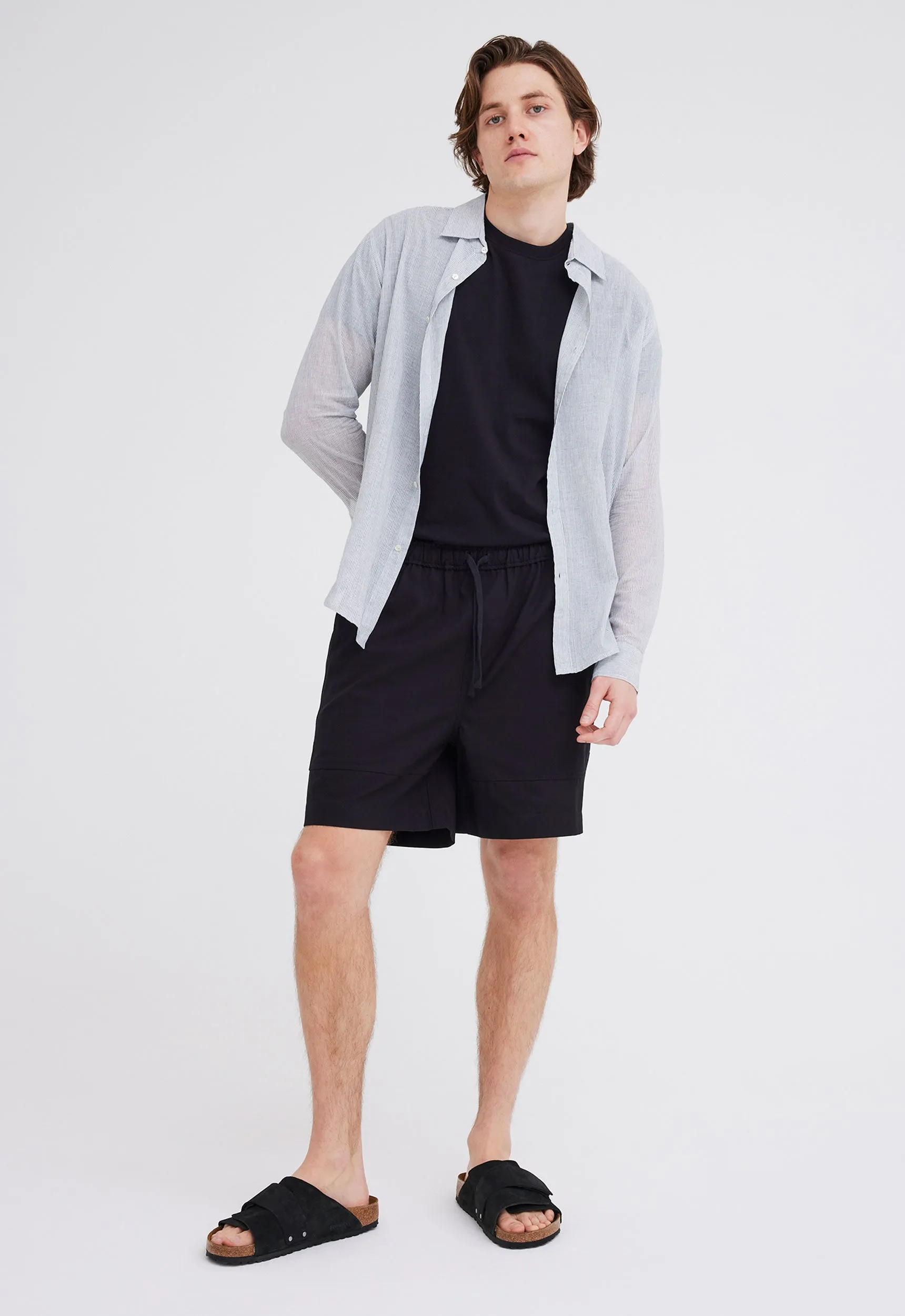 Edon Cotton Twill Short - Black