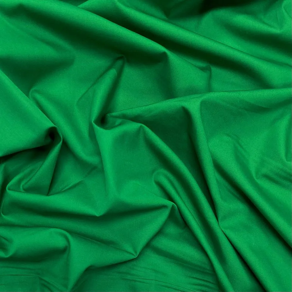 Emerald Green Plain Rose & Hubble Cotton Poplin Fabric (Wholesale)