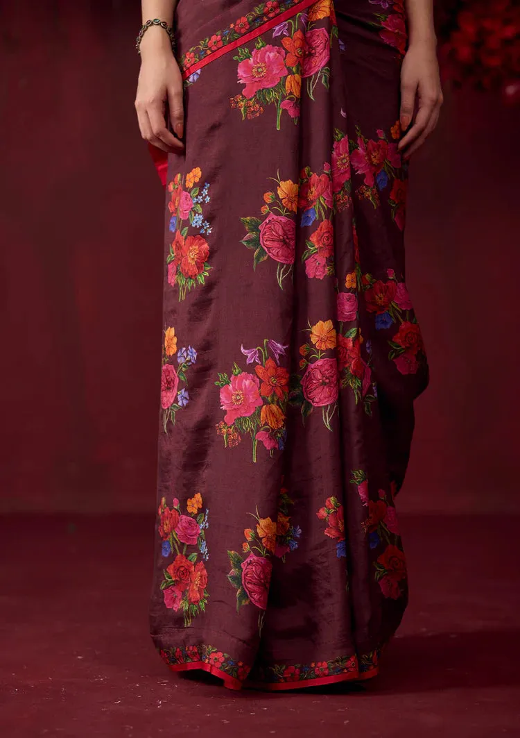 Eternal Love Burgundy Saree