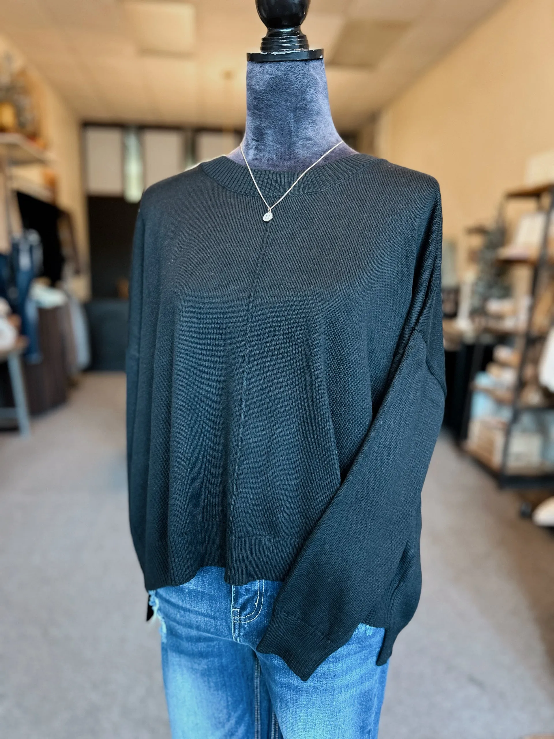 Fall Feeling Sweater - Black