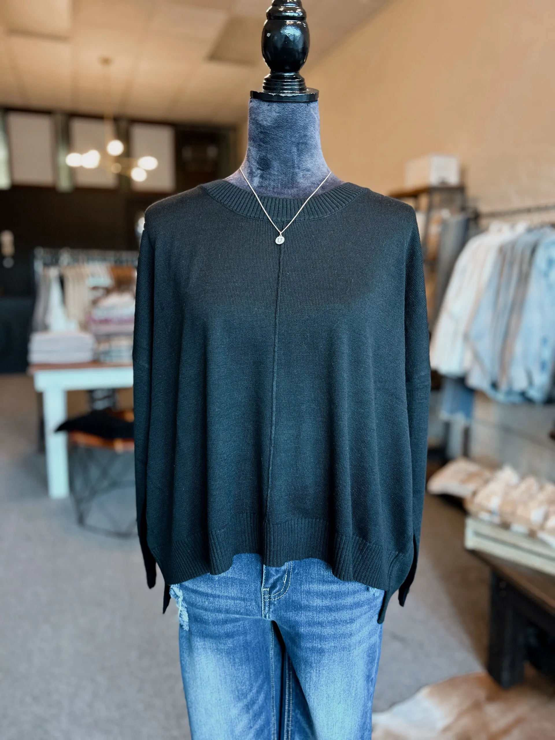 Fall Feeling Sweater - Black