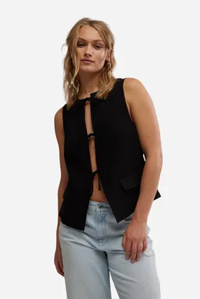 Free People Celia Suit Vest in Black