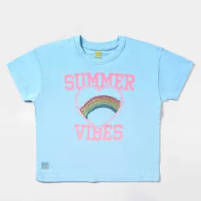 Girls Cotton Jersey T-Shirt H/S Summer Vibes