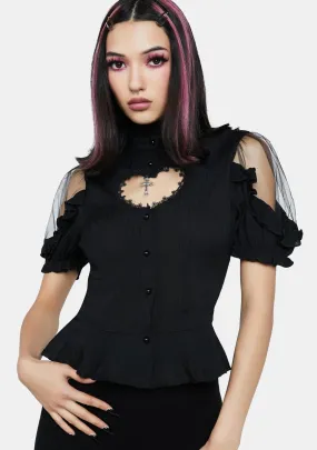 Gothic Heart Button Down Top