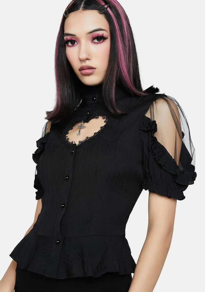 Gothic Heart Button Down Top