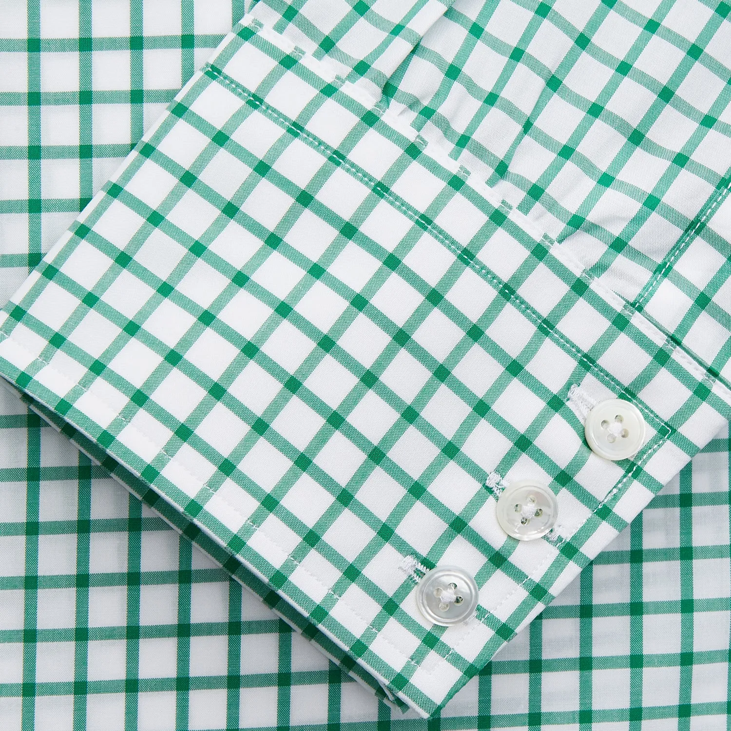 Green Check Cotton Regular Fit Mayfair Shirt