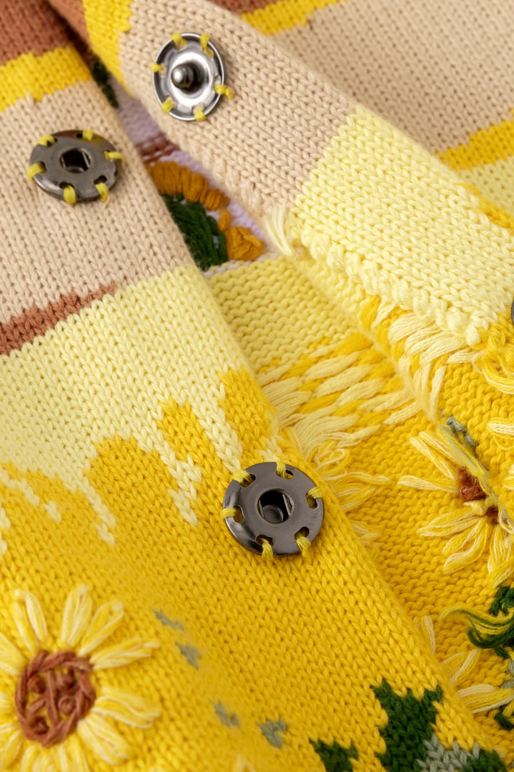 Intarsia Sunflower Cardigan