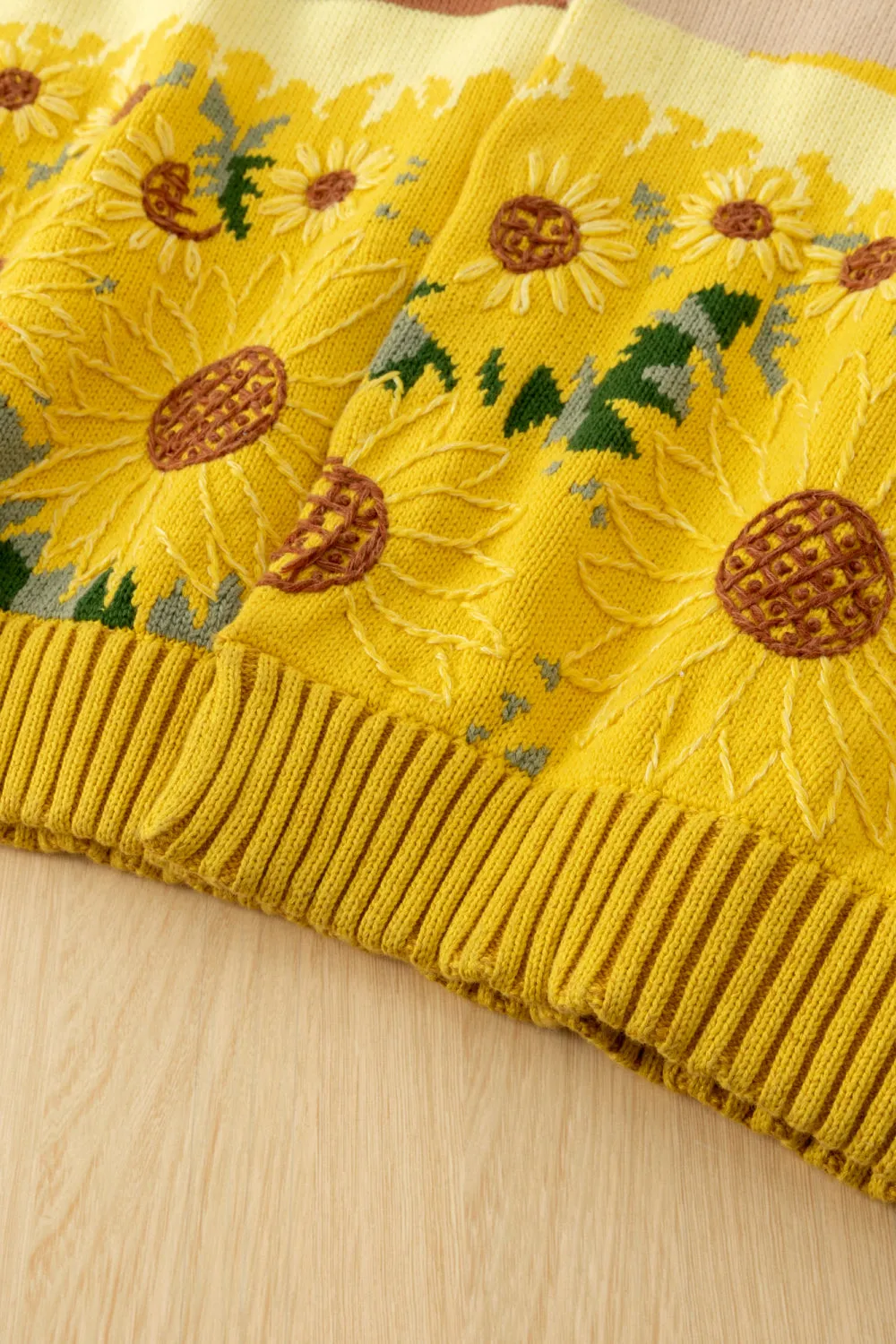 Intarsia Sunflower Cardigan