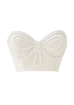 Kolos Bow-Effect Cropped Cotton Corset