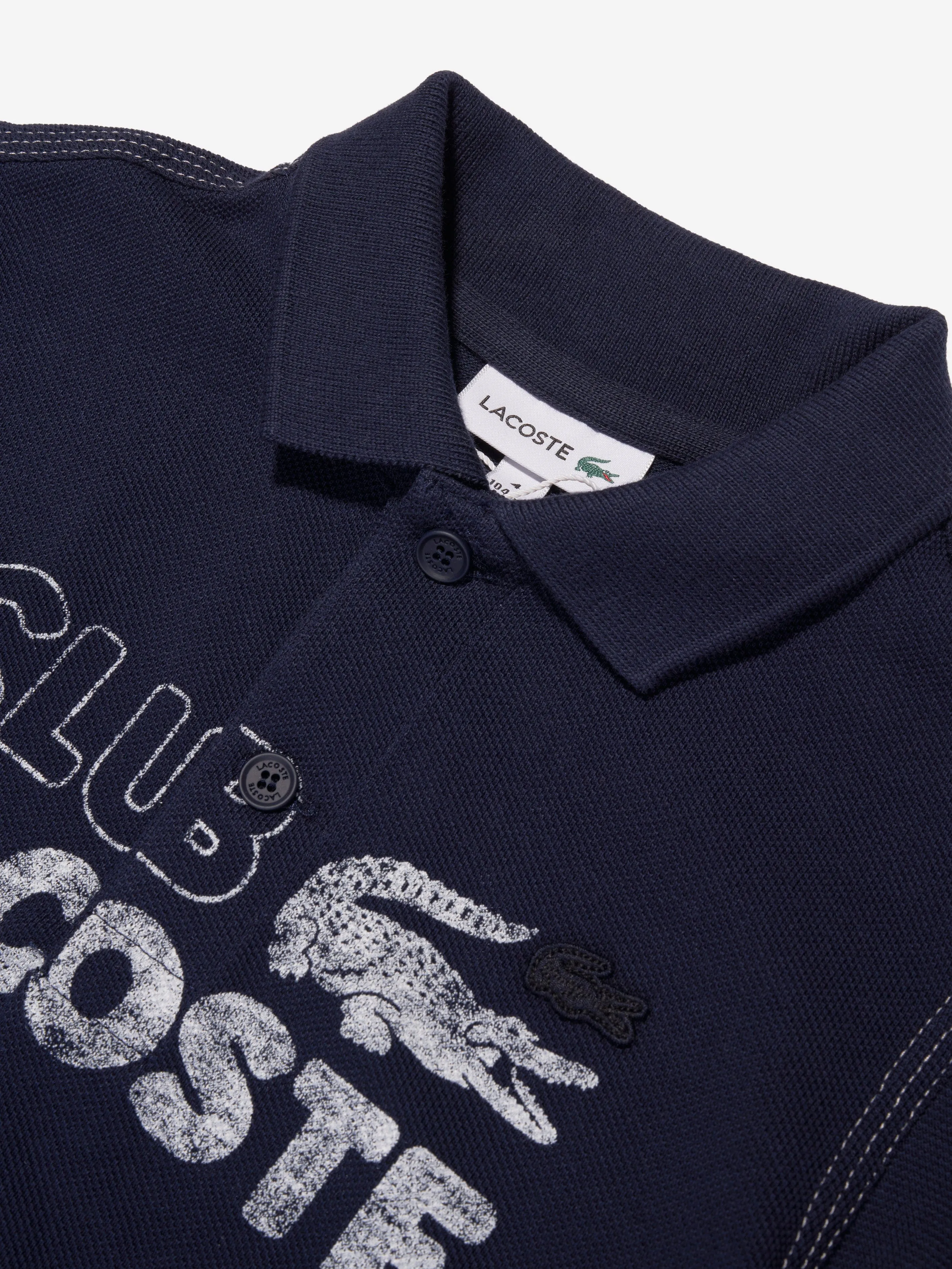 Lacoste Boys Logo Polo Shirt in Navy