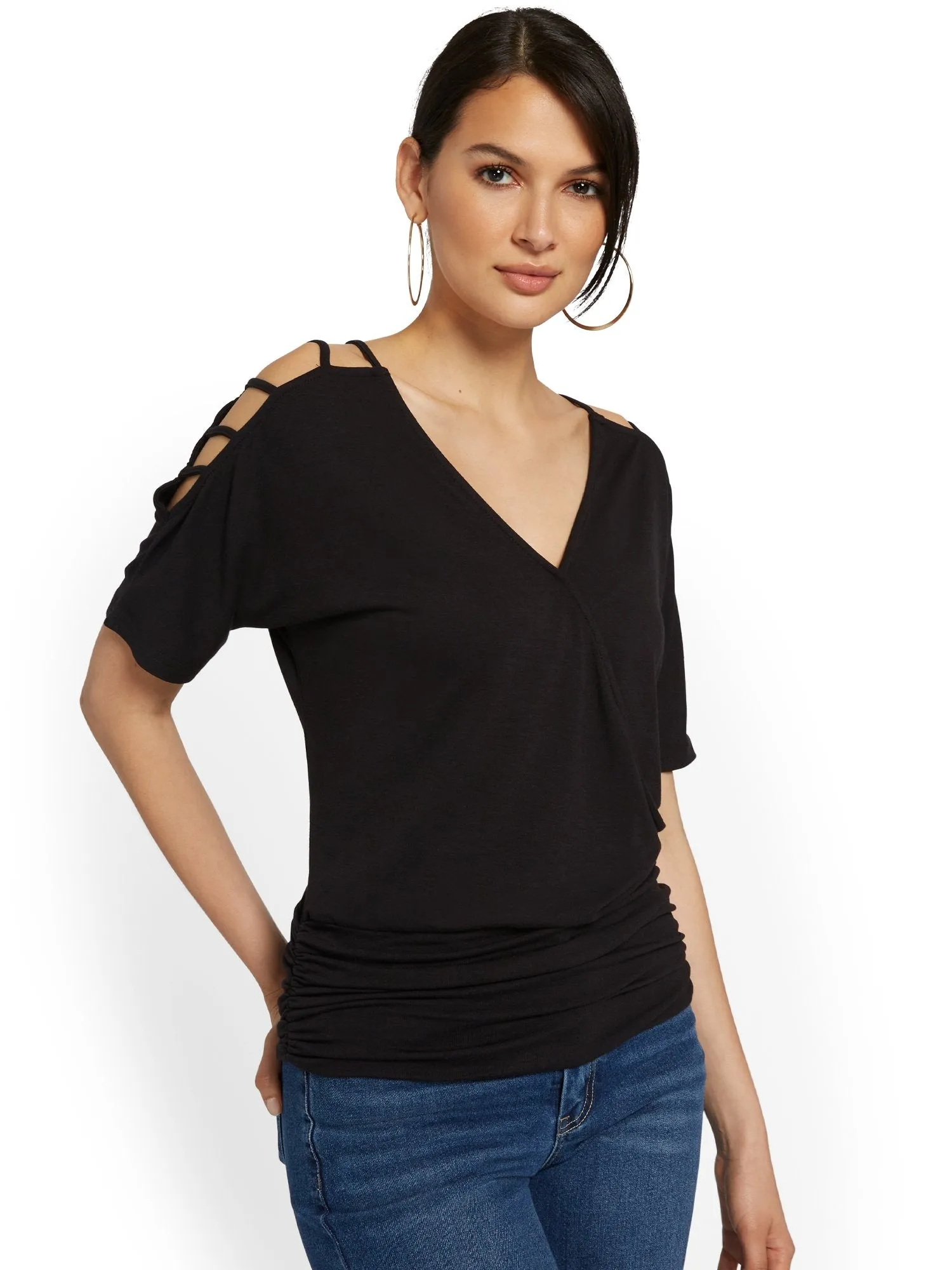 Lattice-Sleeve Banded Top