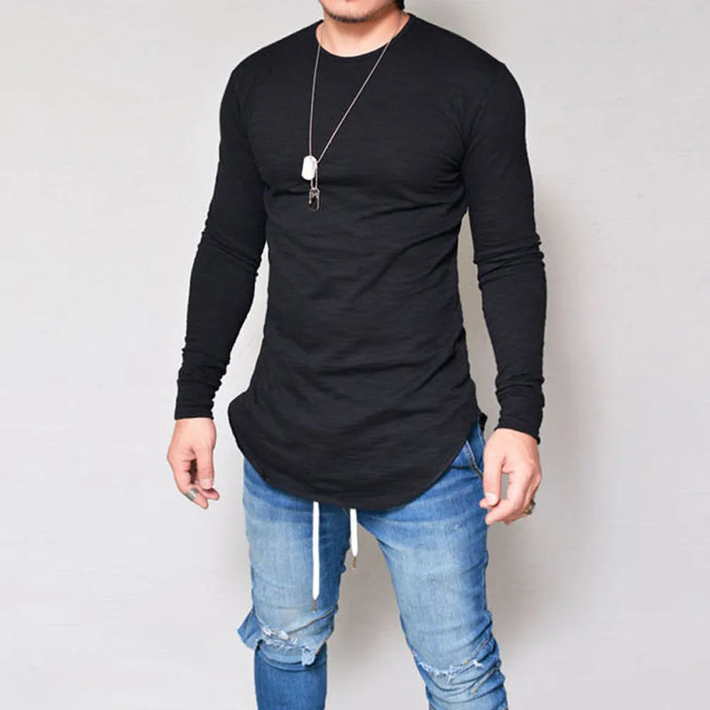 Men Slim Fit O Neck Long Sleeve Sweatshirt