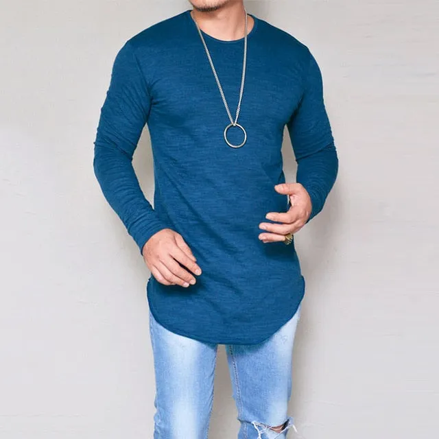 Men Slim Fit O Neck Long Sleeve Sweatshirt