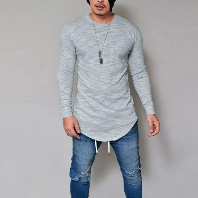 Men Slim Fit O Neck Long Sleeve Sweatshirt