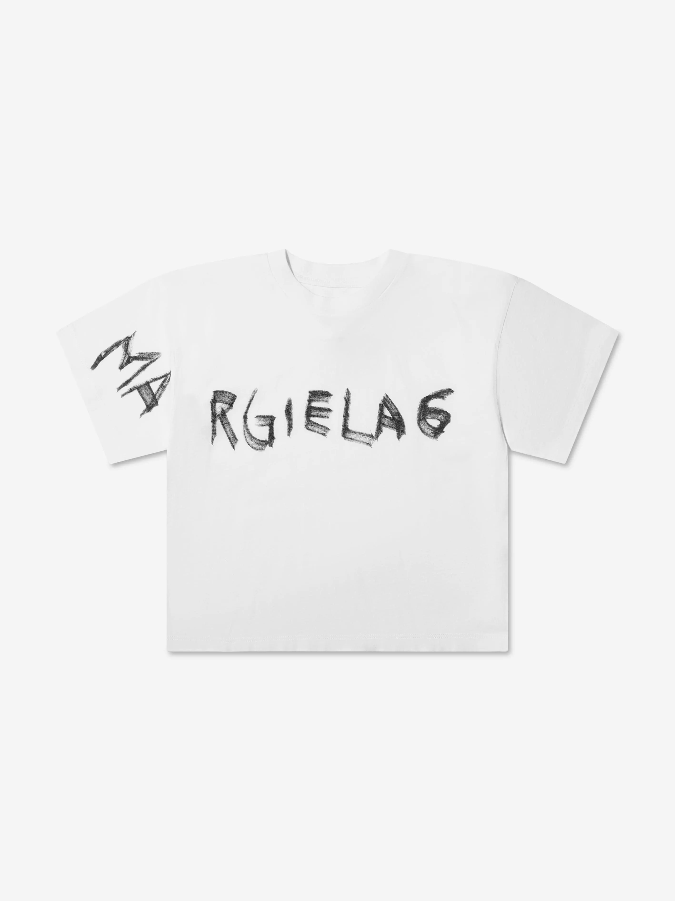 MM6 Maison Margiela Kids Cropped Logo T-Shirt In White