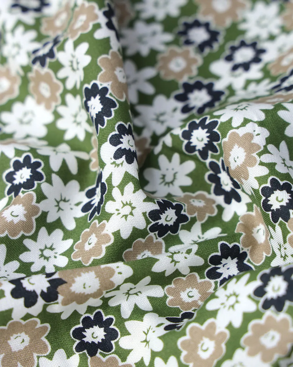 MULTICOLOR SMALL FLOWERS DESIGN PRINTED RAYON FABRIC