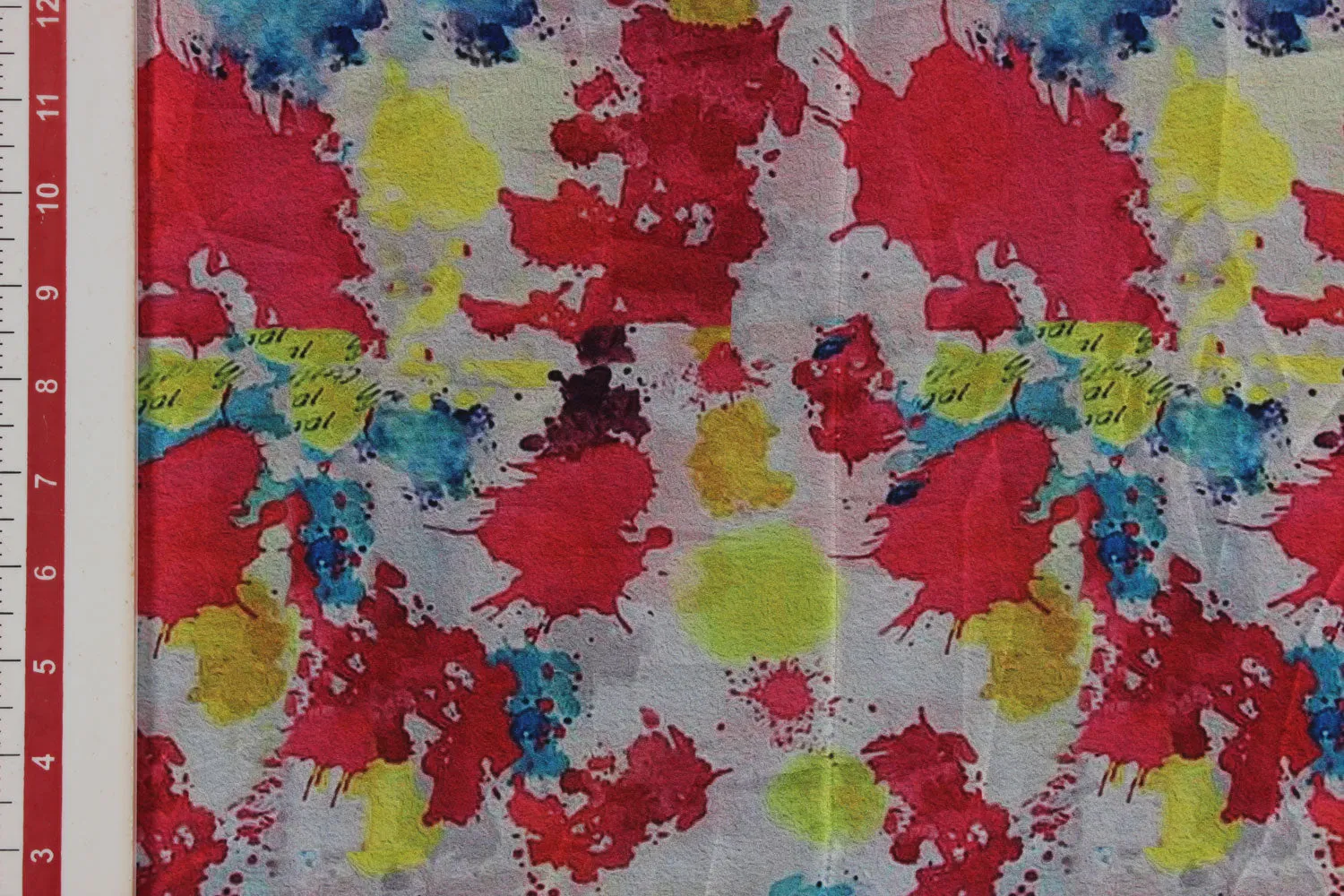 Multicolour Printed Satin Fabric