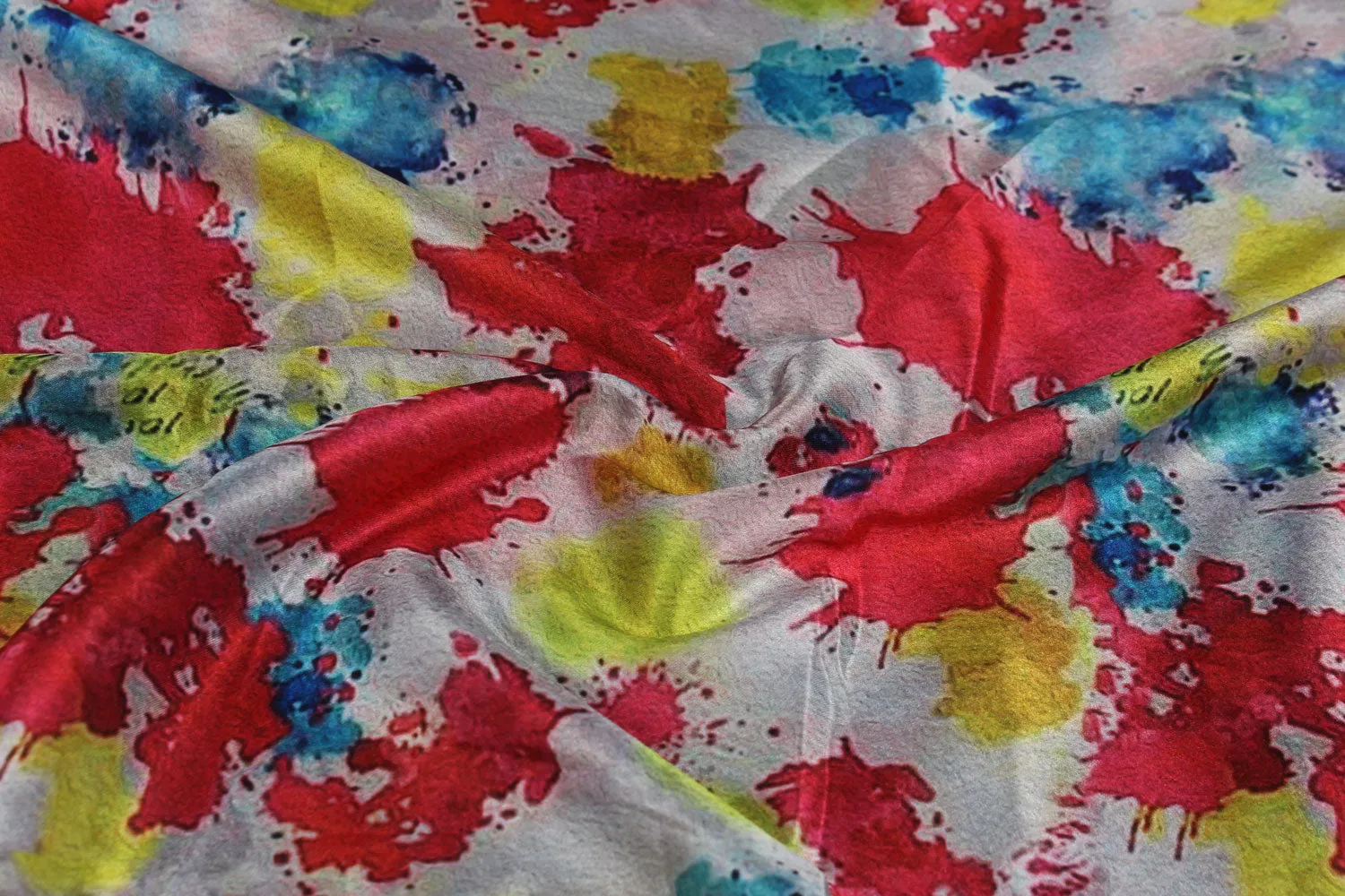 Multicolour Printed Satin Fabric