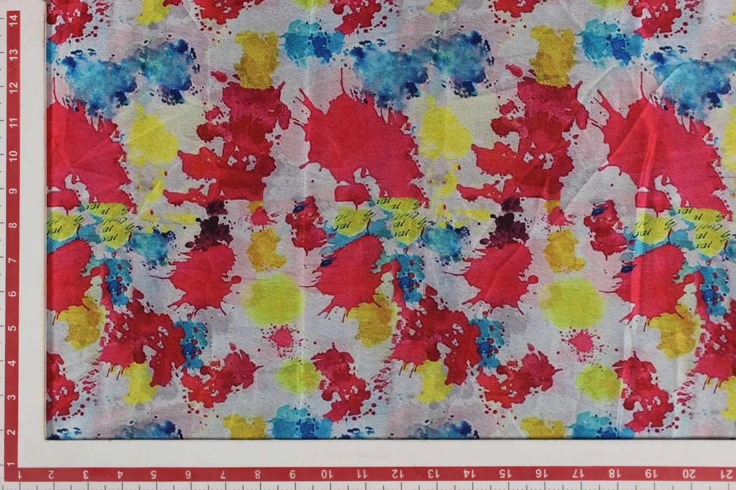 Multicolour Printed Satin Fabric