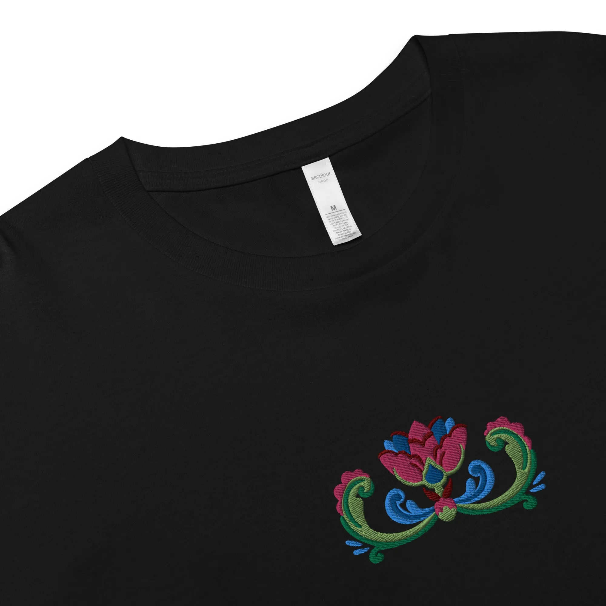 Norwegian Rosemaling Embroidered Cropped T-Shirt