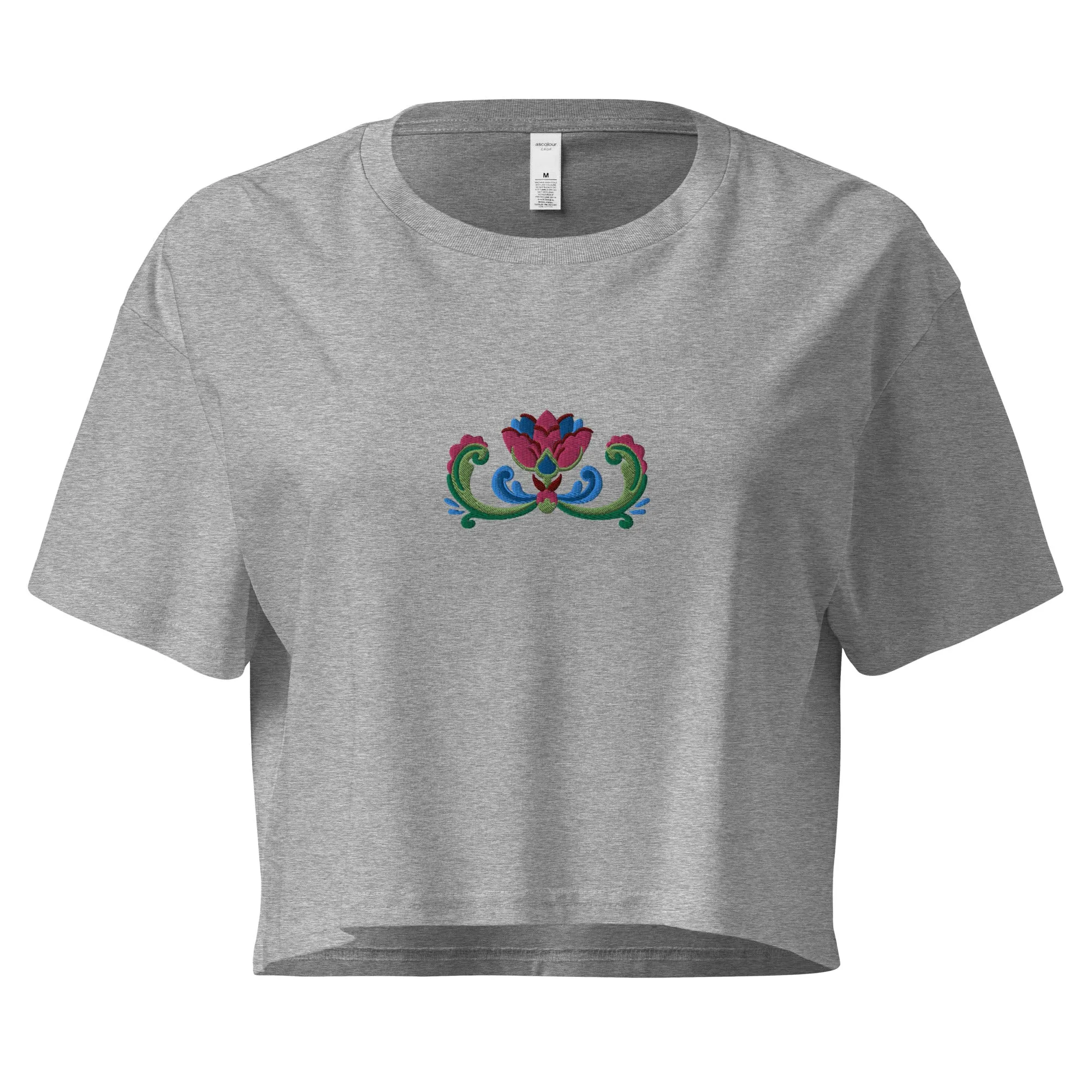 Norwegian Rosemaling Embroidered Cropped T-Shirt