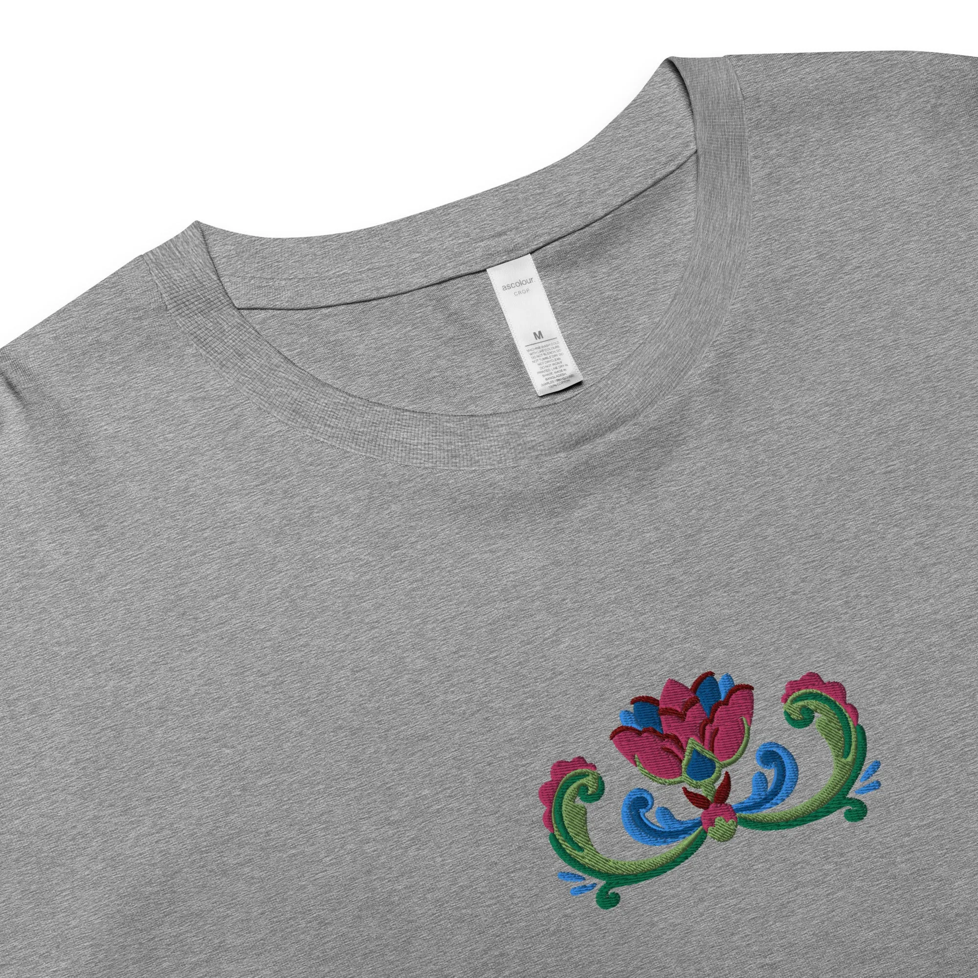 Norwegian Rosemaling Embroidered Cropped T-Shirt