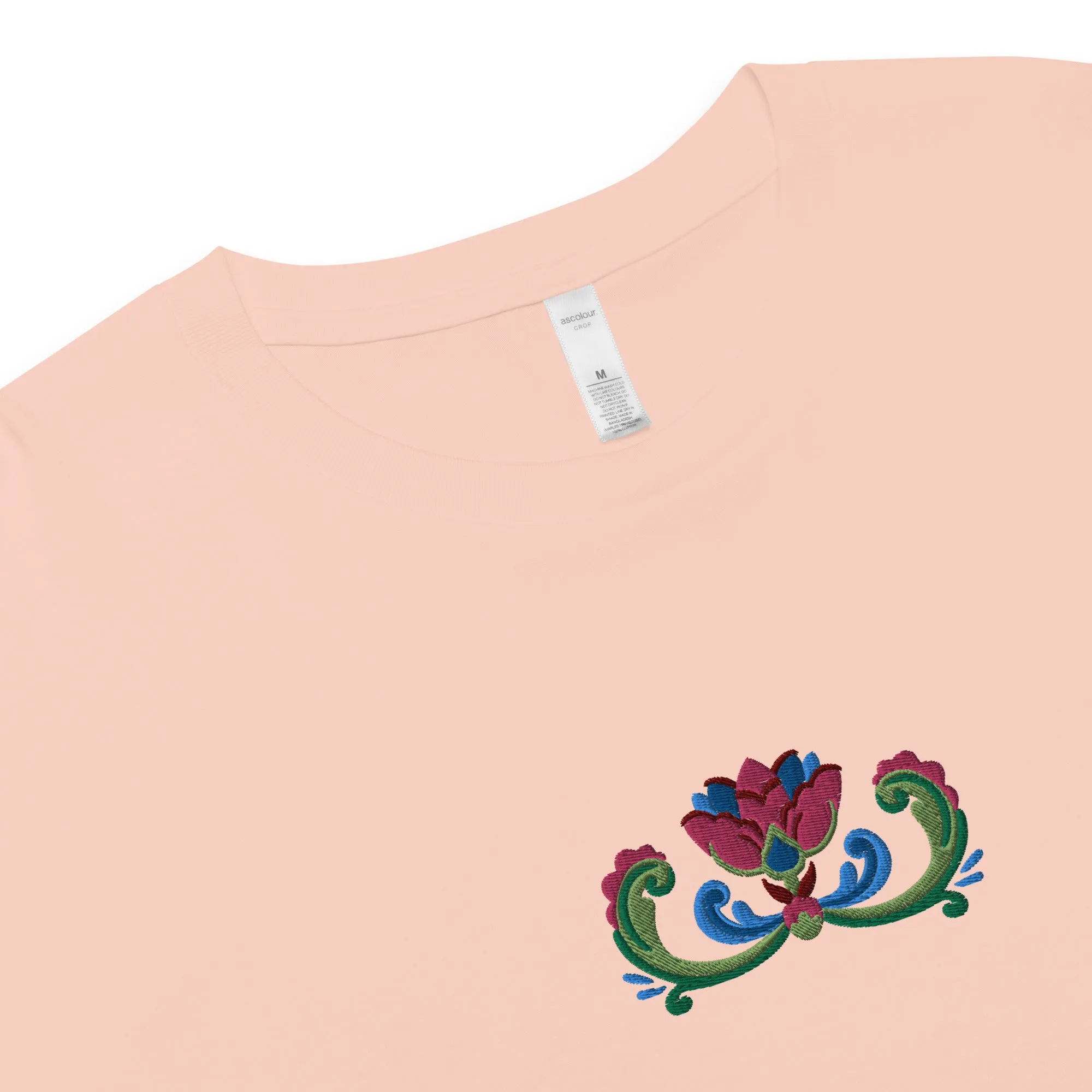 Norwegian Rosemaling Embroidered Cropped T-Shirt