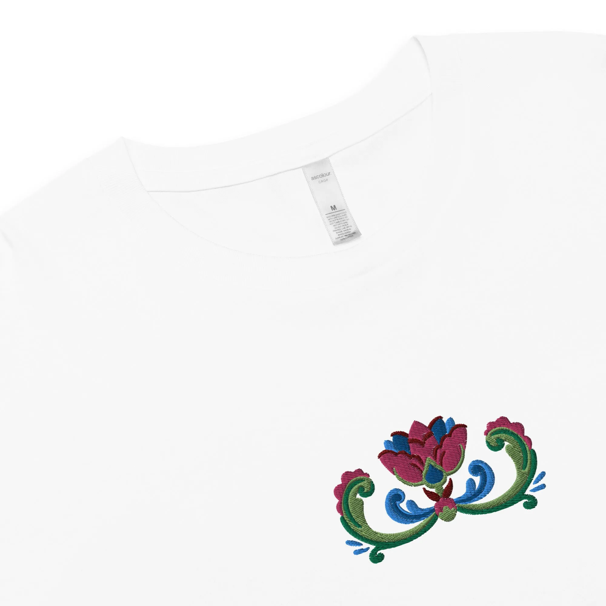 Norwegian Rosemaling Embroidered Cropped T-Shirt