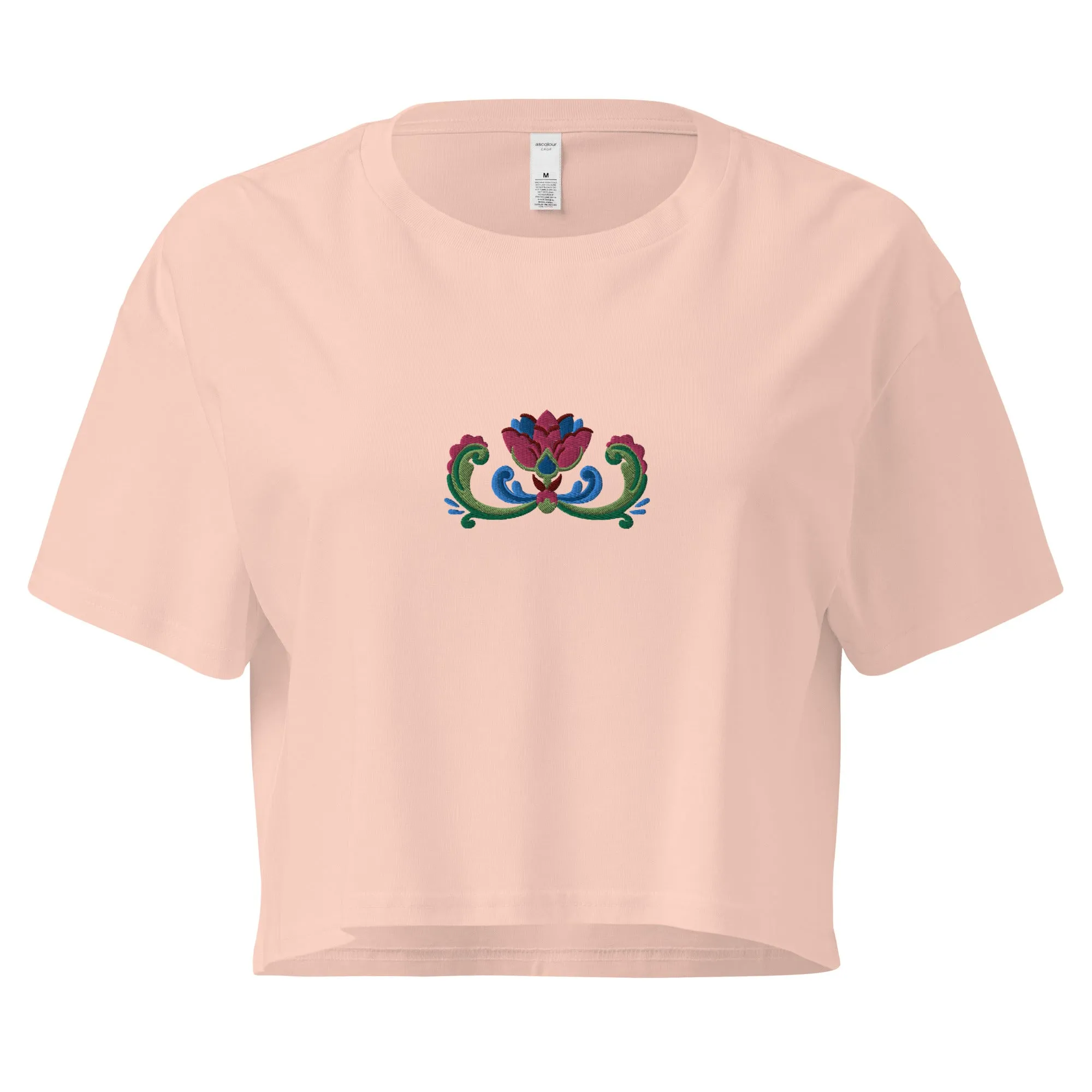 Norwegian Rosemaling Embroidered Cropped T-Shirt